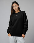 Women's premium sweatshirt in black, front view