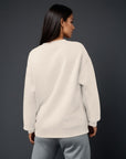 Women's premium sweatshirt in beige, back view