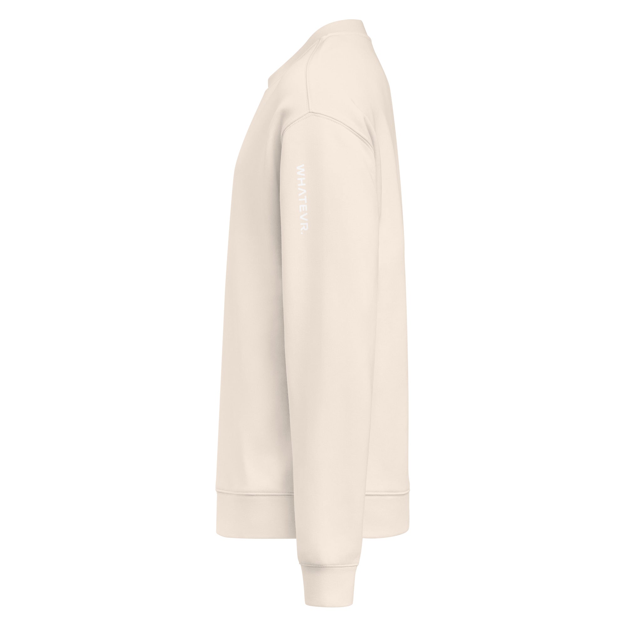 Women's premium sweatshirt in beige, side view