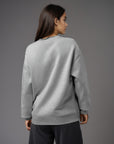 Women's premium sweatshirt in light gray, back view