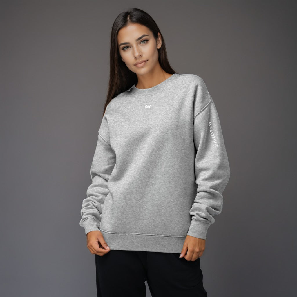 Women's premium sweatshirt in light gray, front view