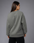 Women's premium sweatshirt in gray, back view