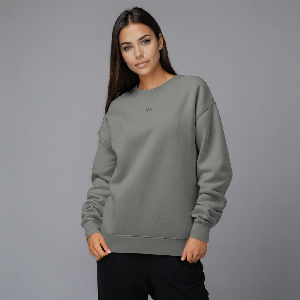 Women's premium sweatshirt in gray, front view