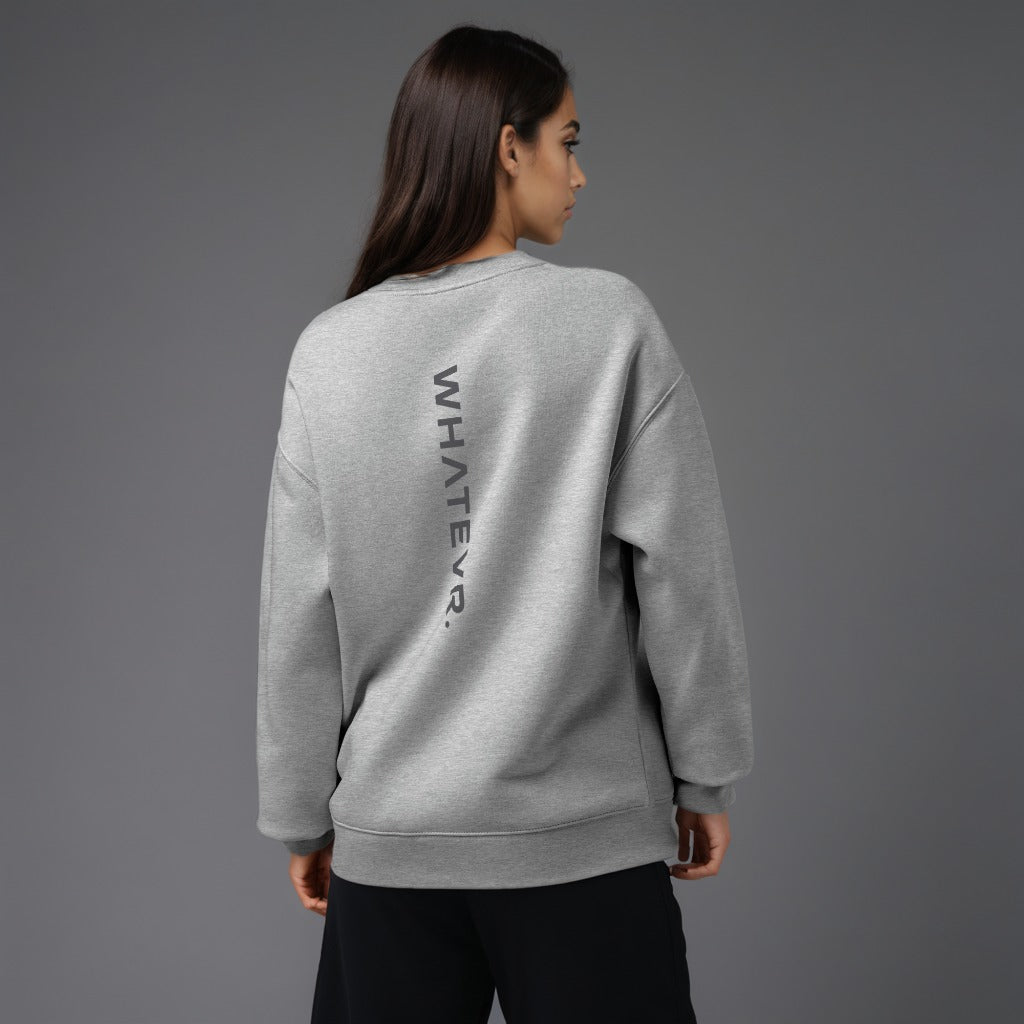 Women's premium sweatshirt in light gray, back view