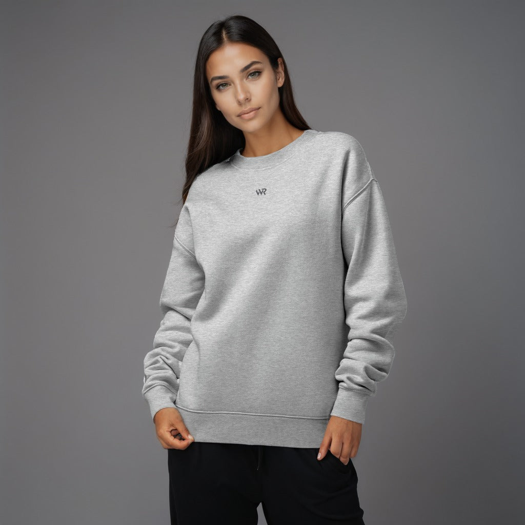 Women's premium sweatshirt in light gray, front view