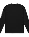 Women's heavyweight long sleeve t-shirt in black, back view