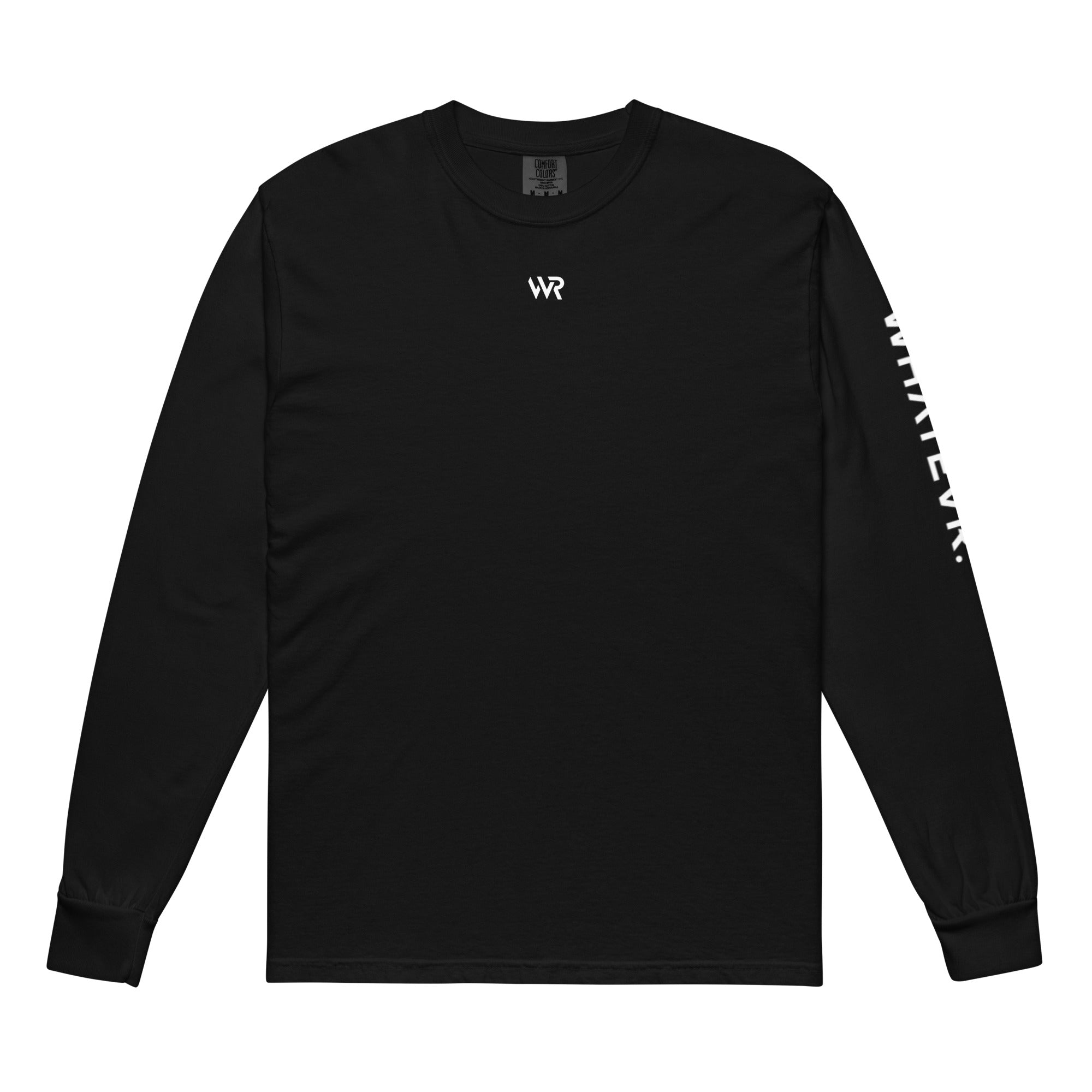 Women's heavyweight long sleeve t-shirt in black, front view