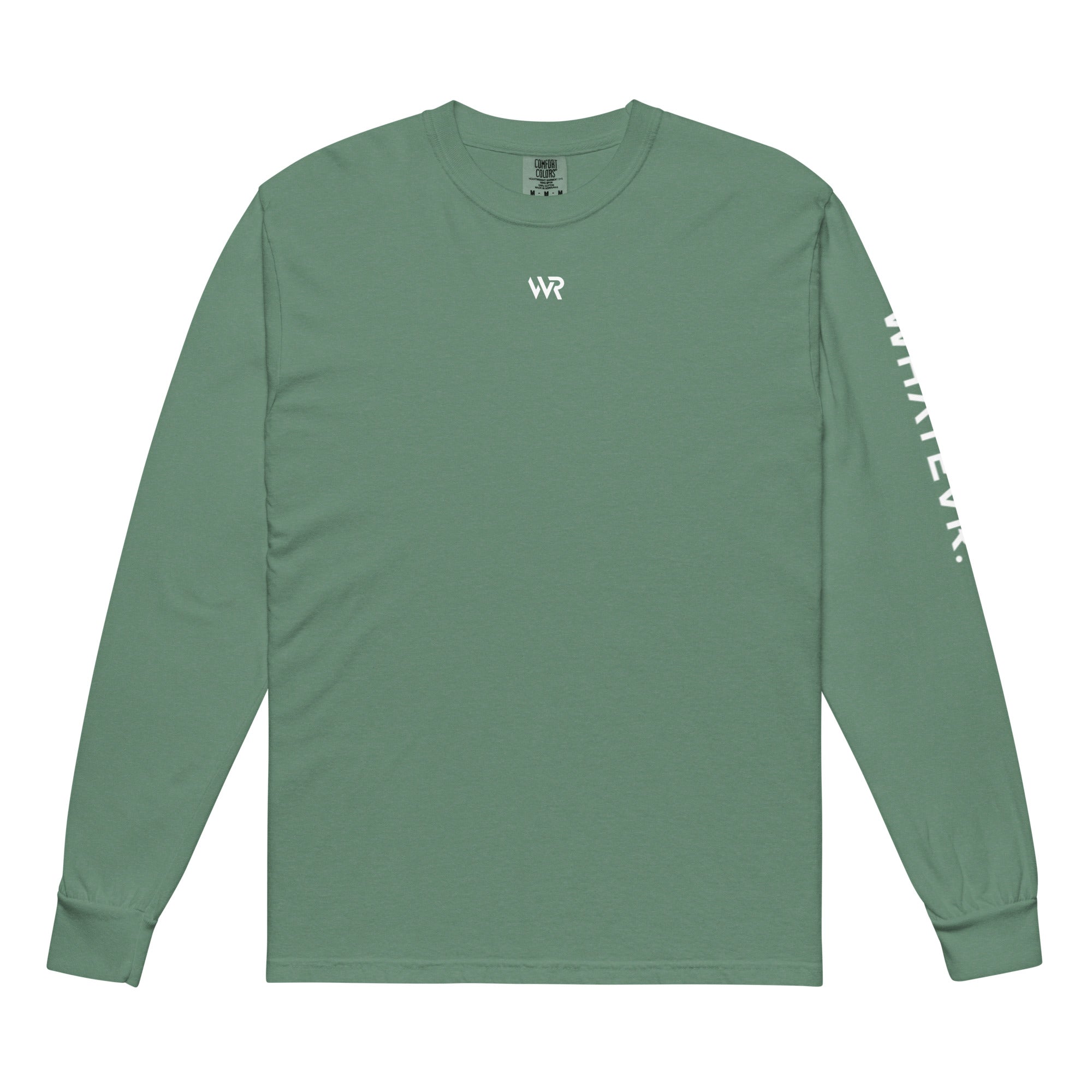 Women's heavyweight long sleeve t-shirt in green, front view