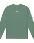Women's heavyweight long sleeve t-shirt in green, front view