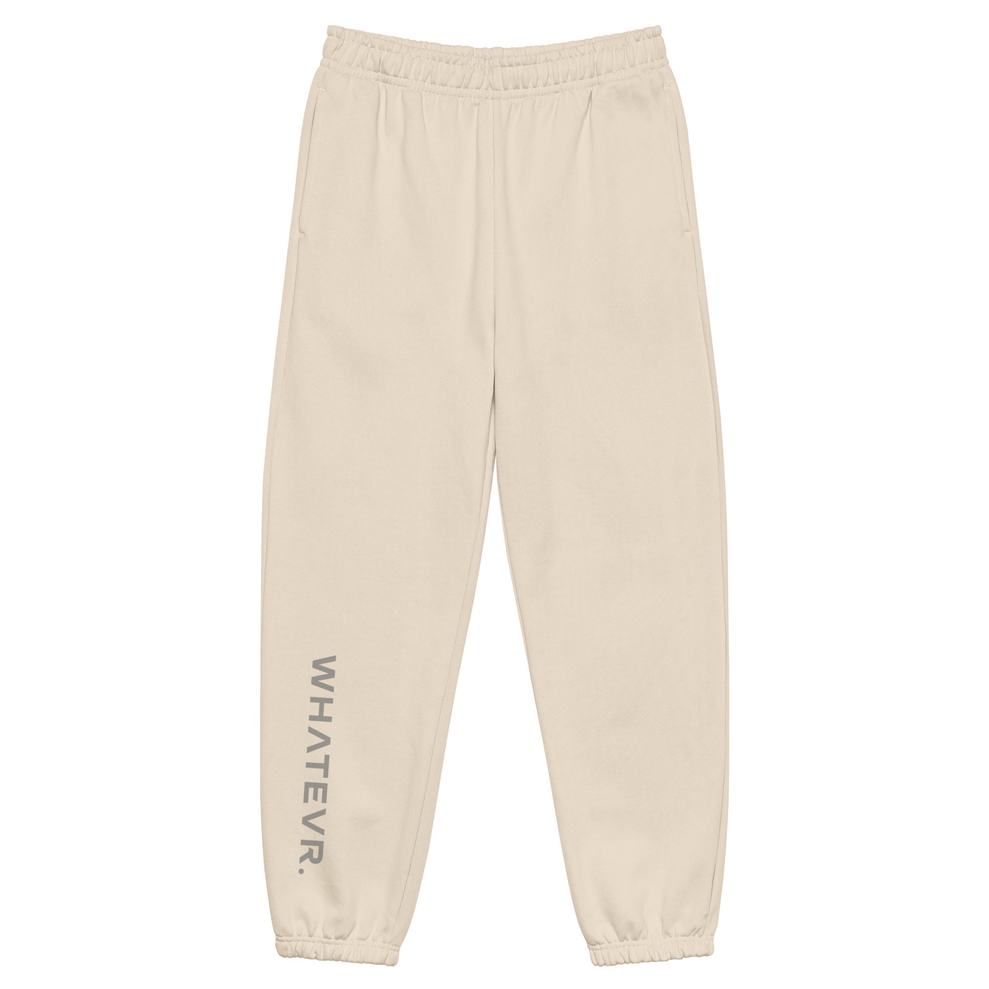 Women's premium heavyweight sweatpants in beige, front view