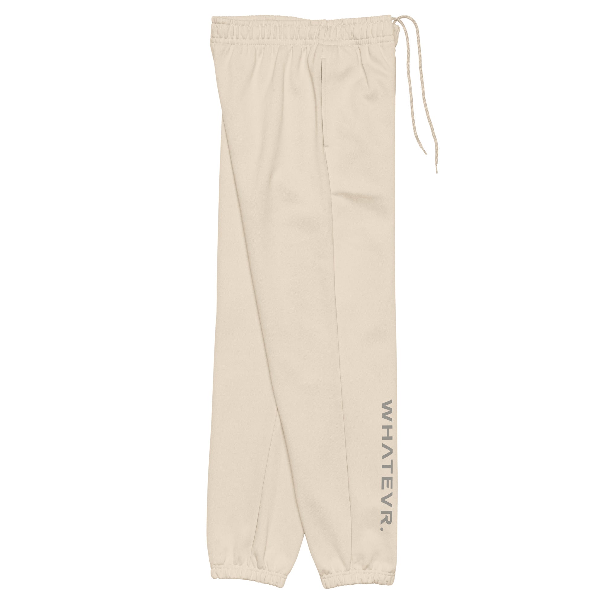 Women's premium heavyweight sweatpants in beige, side view