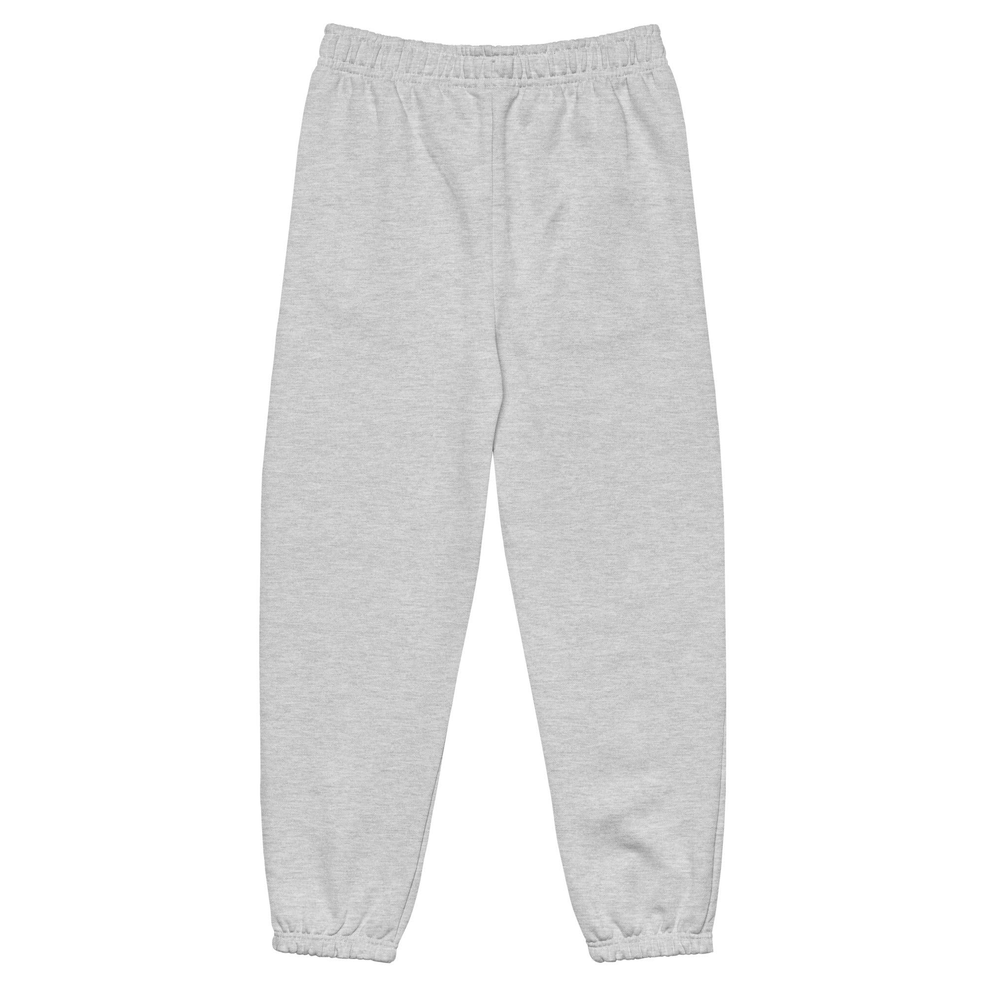 Women's premium heavyweight sweatpants in light grey, back view.