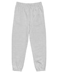 Women's premium heavyweight sweatpants in light grey, back view.