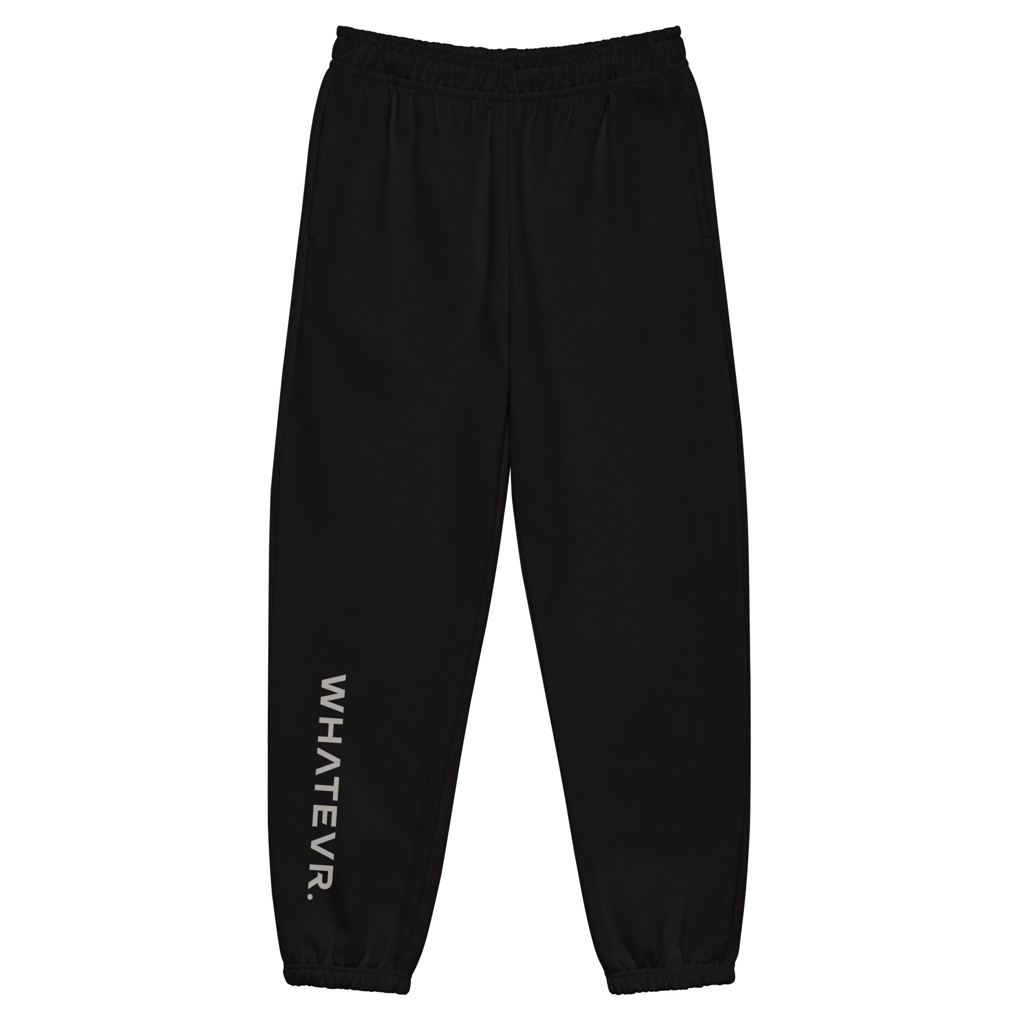 Women's premium heavyweight sweatpants in black, front view.