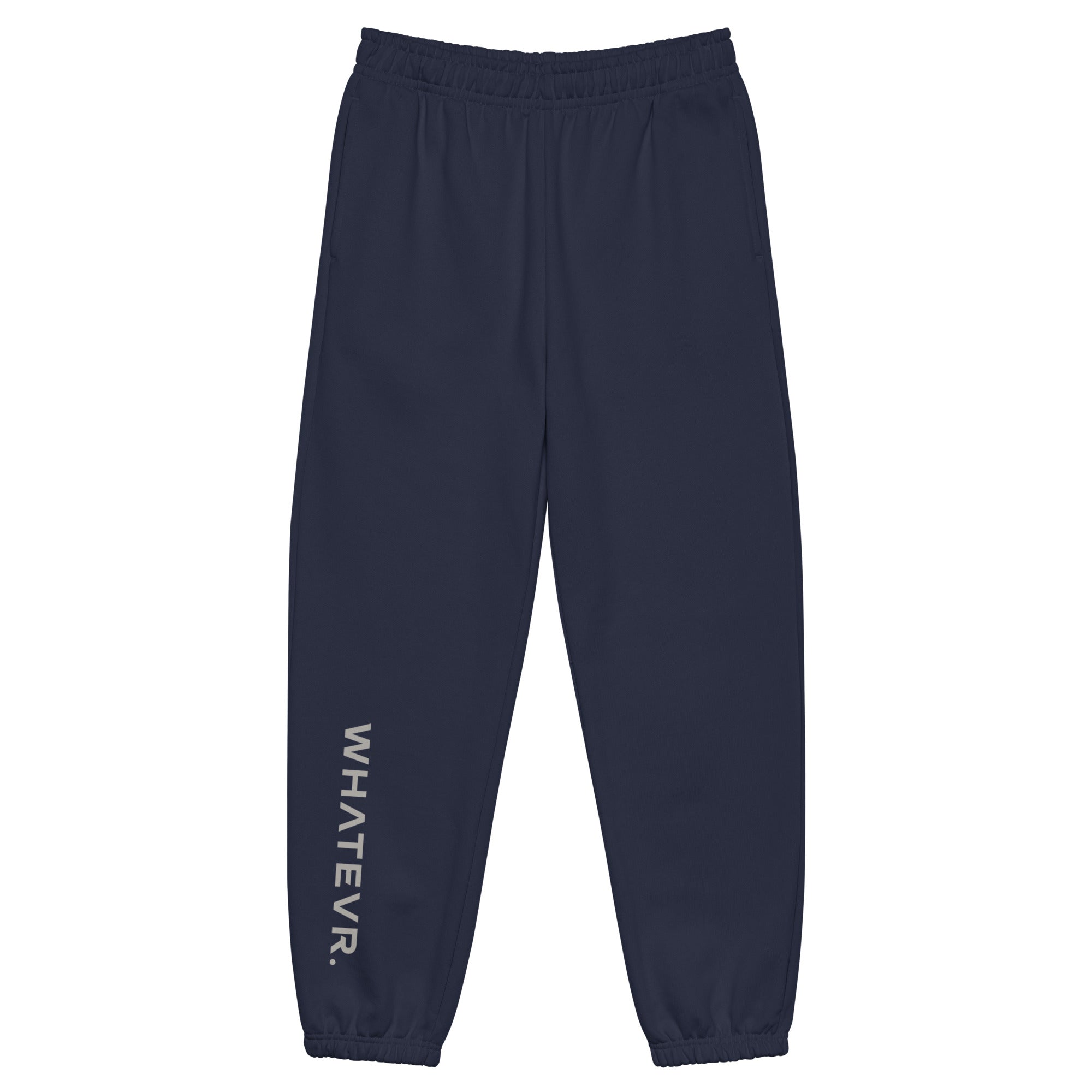 Women's premium heavyweight sweatpants in blue, front view.