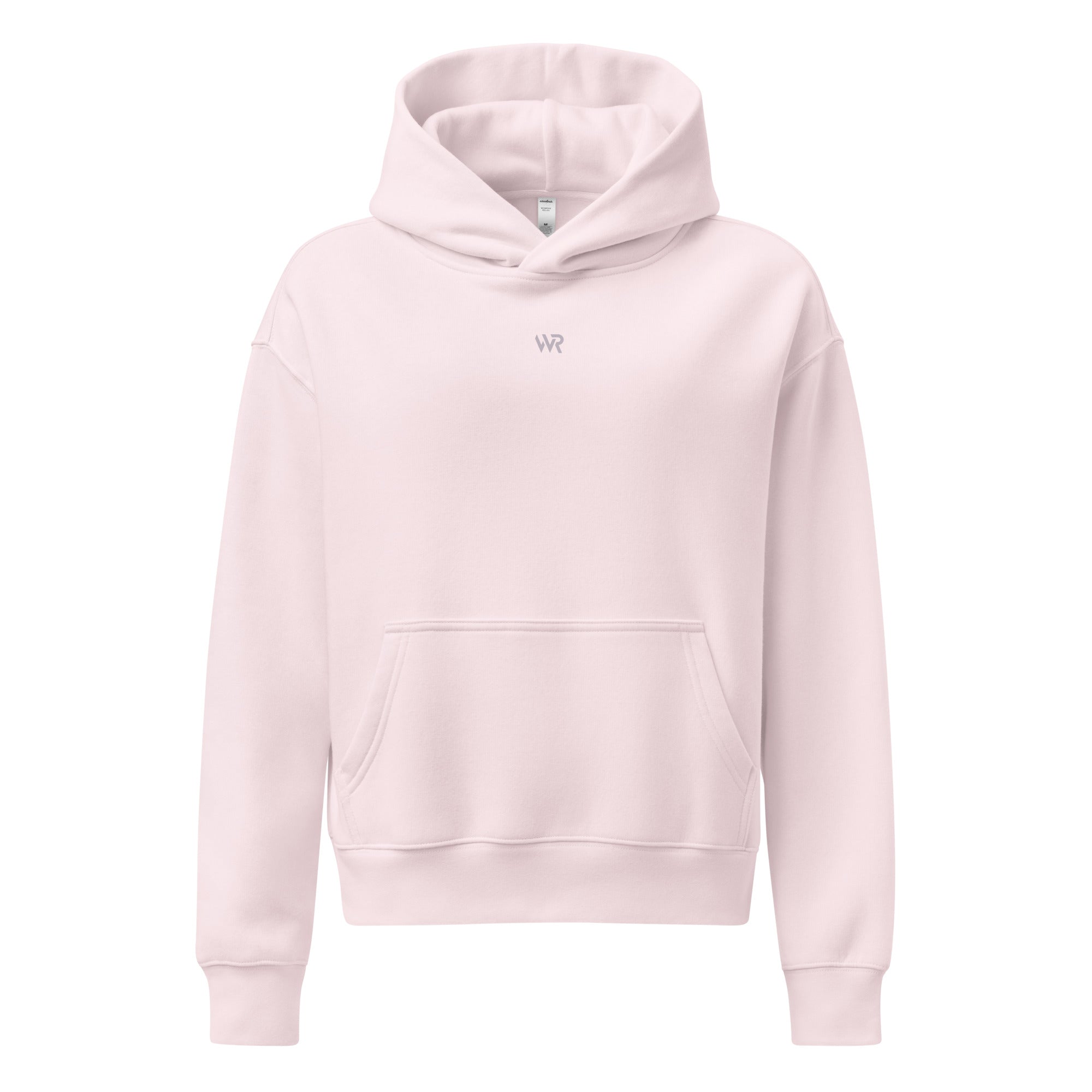 Women's premium heavyweight hoodie in lilac with "WR" logo, front view.