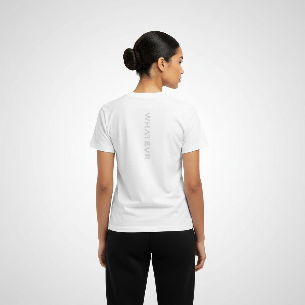 Women's premium t-shirt in white, back view