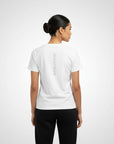 Women's premium t-shirt in white, back view