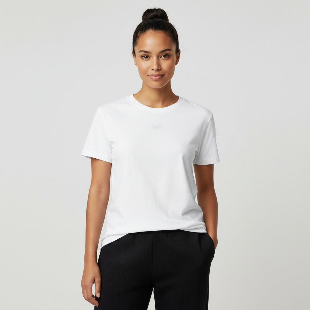 Women's premium t-shirt in white, front view