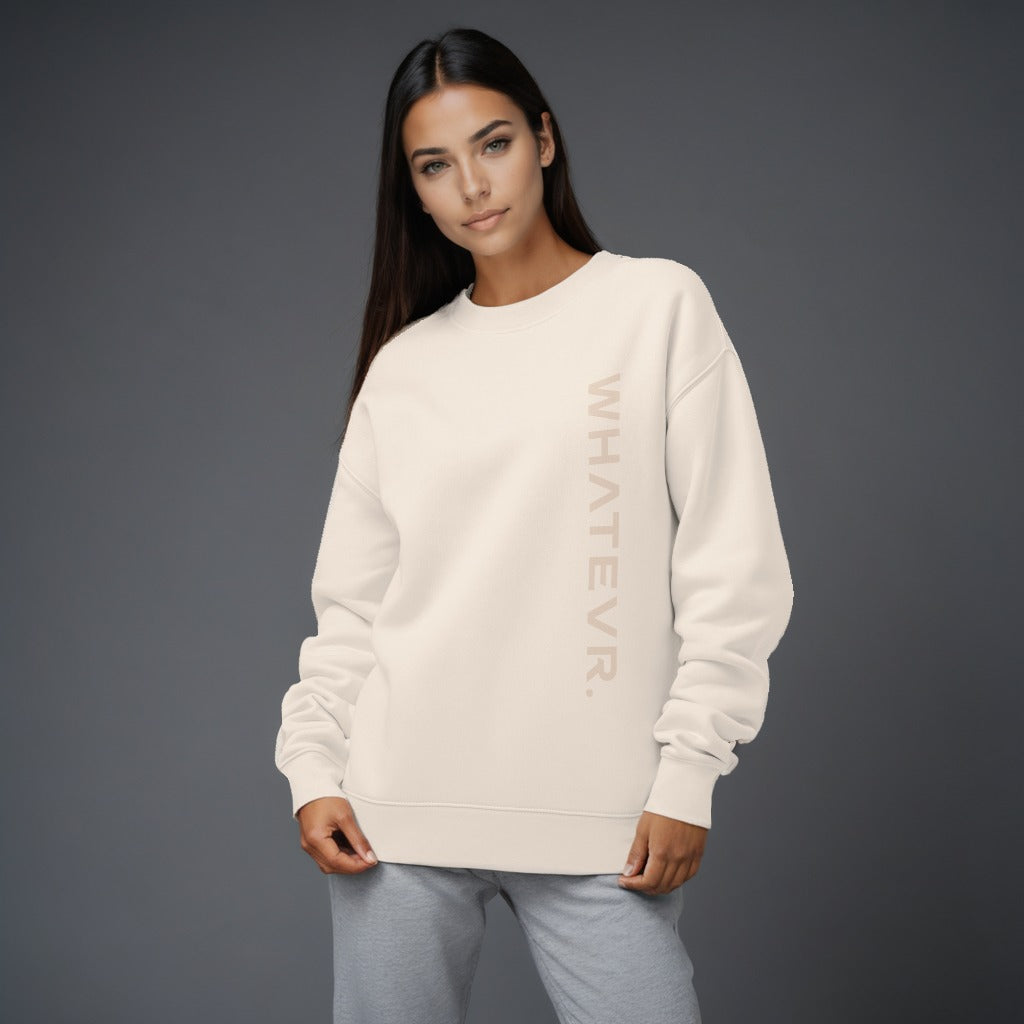 Women's premium sweatshirt in beige, front view