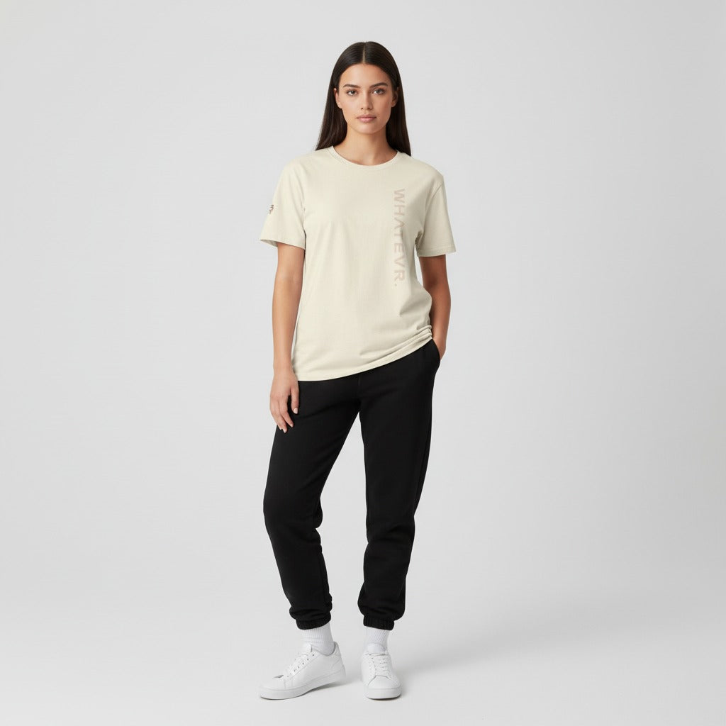 Women's premium t-shirt in beige, front view