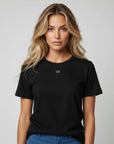 Women's premium t-shirt in black, front view
