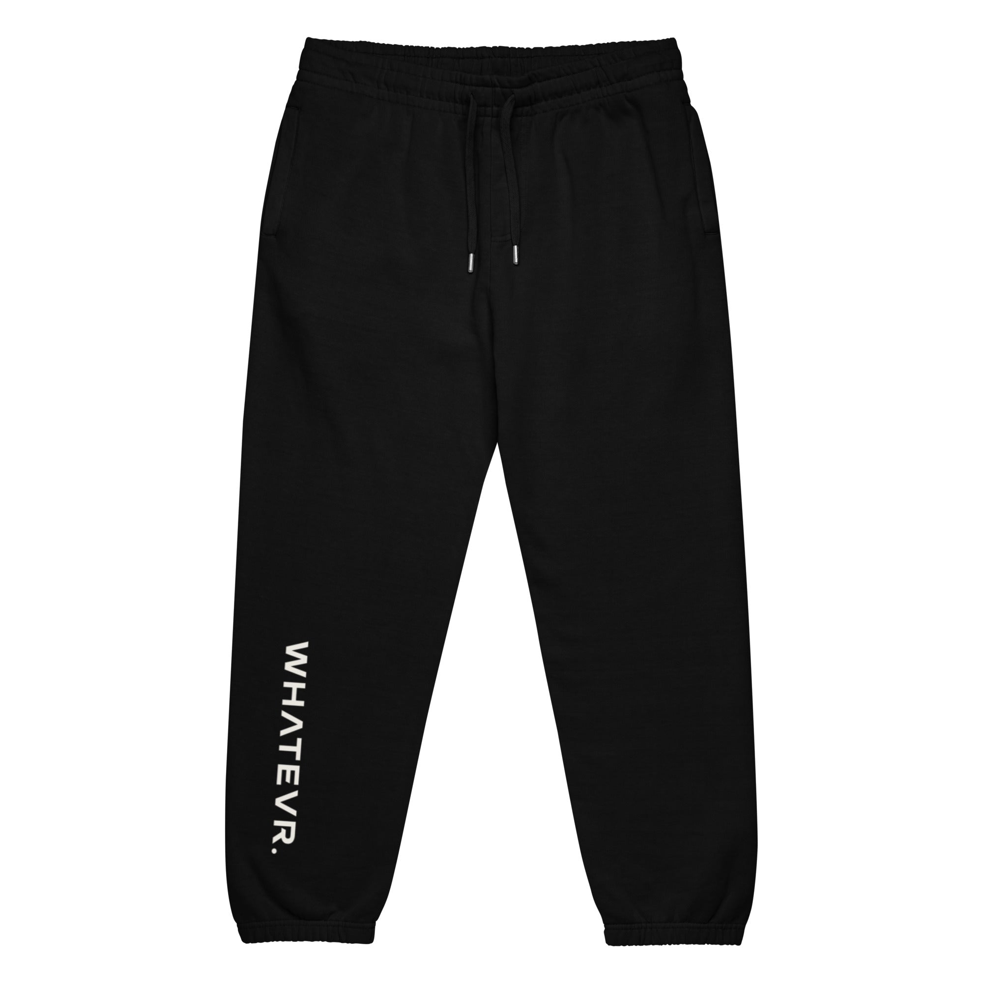 Women's heavyweight fleece sweatpants in black, front view.