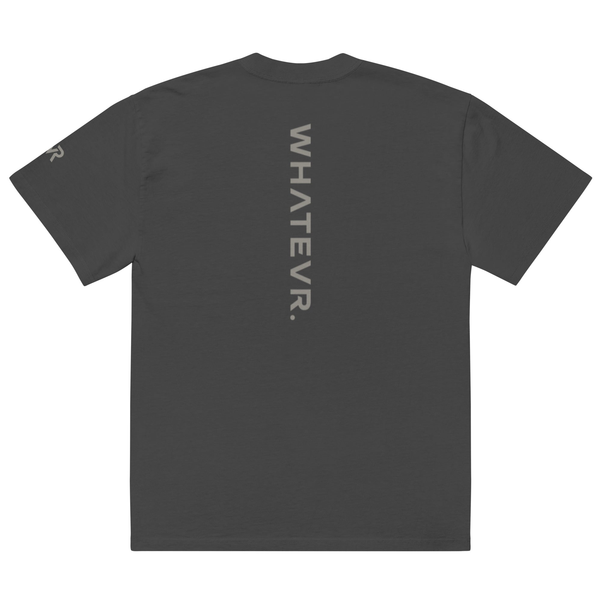 Women's premium heavyweight oversized t-shirt in gray, back view