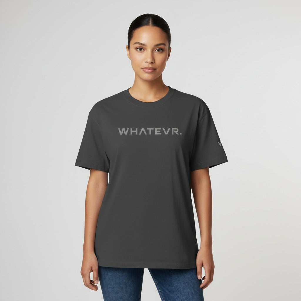 Women's premium heavyweight oversized t-shirt in gray, front view