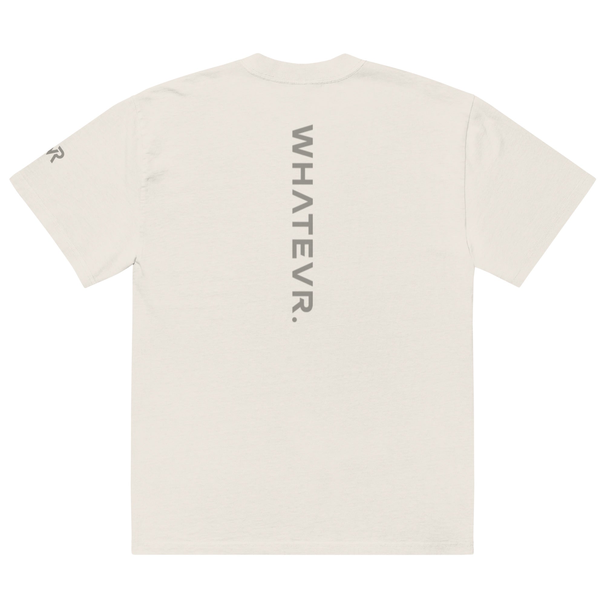 Women's premium heavyweight oversized t-shirt in beige, back view