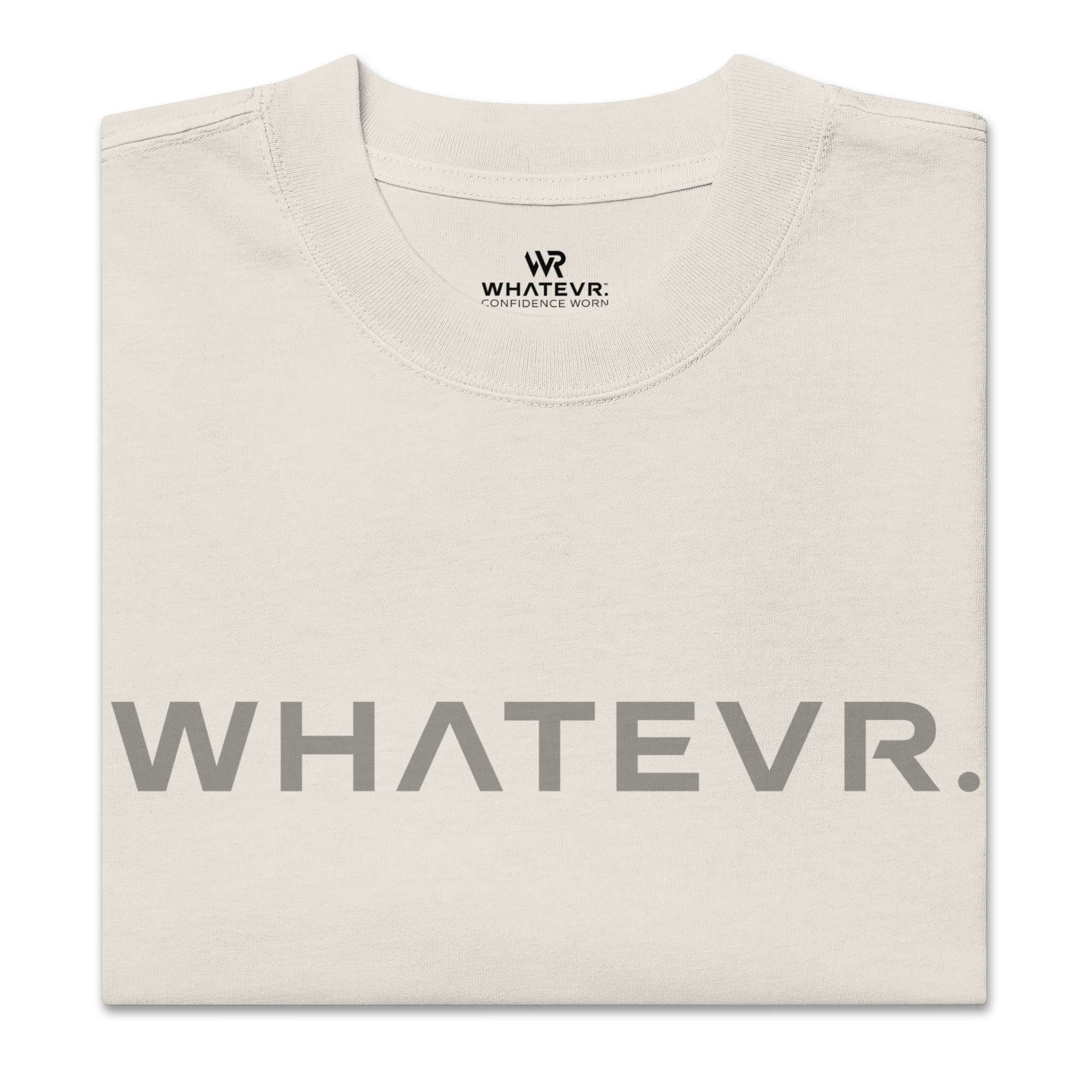 Women's premium heavyweight oversized t-shirt in beige, front view