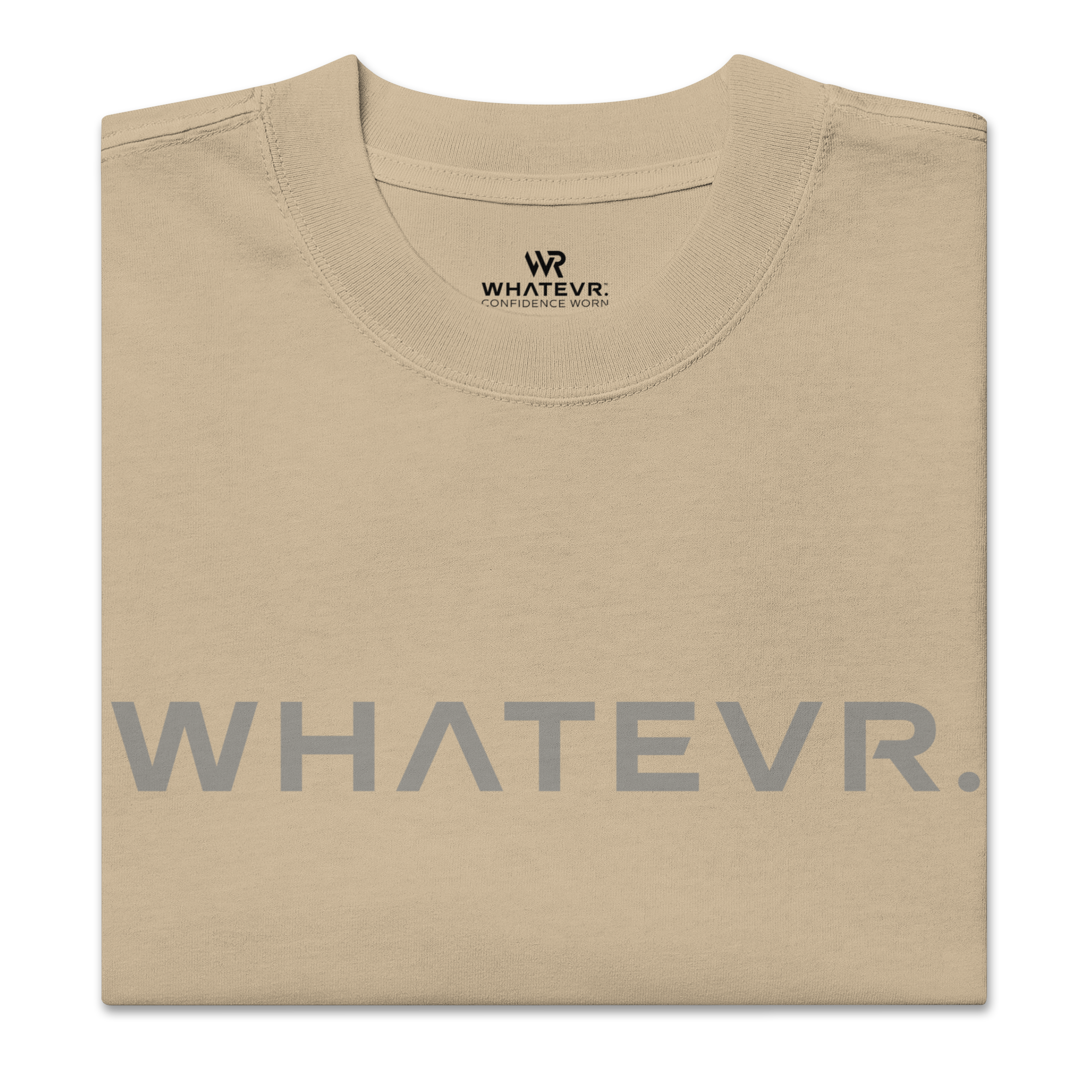 Women's premium heavyweight oversized t-shirt in khaki, front view